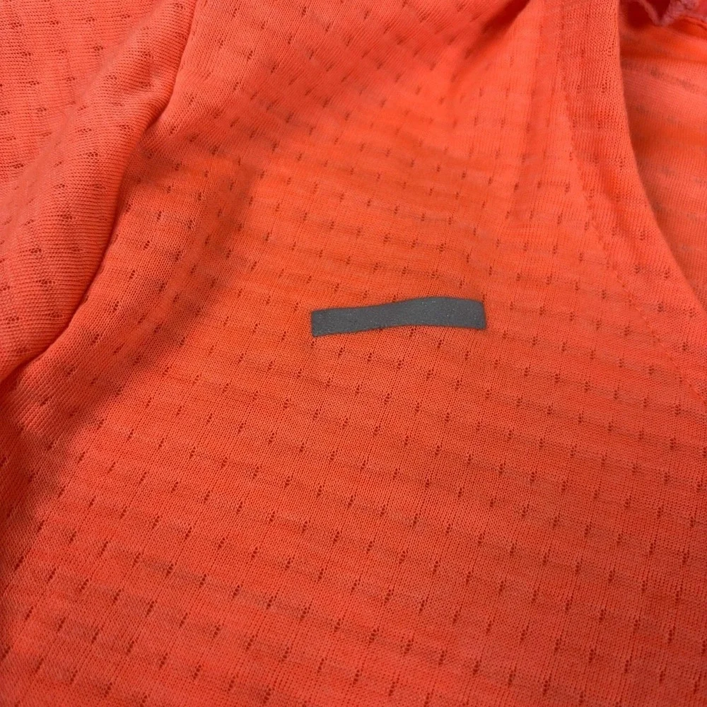 Nike Dri-FIT Shirt Mens Large Orange Short Sleeve Mesh Running Reflective